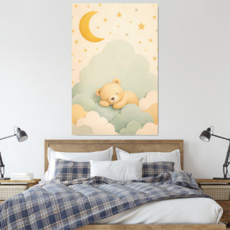 Neutrale kinderkamer muurkunst | Teddibeer print