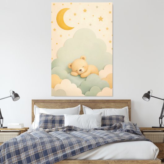 Neutrale kinderkamer muurkunst | Teddibeer print (Insitu (Slaapkamer))