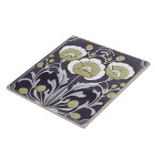 Neutrale klaprozen Bloem Art Nouveau Deco Folk Tegeltje (Zijkant)
