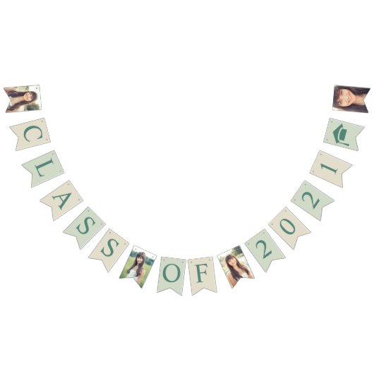 Neutrale Klasse van 2021 Afstuderen Fotosjabloon Vlaggetjes (Alle)