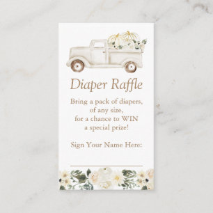 Neutrale Kleine Pompoen Luier Raffle Ticket Informatiekaartje