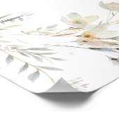 Neutrale kleur Bloemen Herfst Bruiloft Zitkaarten Poster (Hoek)