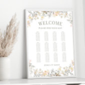 Neutrale kleur Bloemen Herfst Bruiloft Zitkaarten Poster