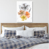 Neutrale Kleur Bloemprint Canvas Afdruk (Insitu (Slaapkamer))