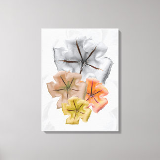 Neutrale Kleur Bloemprint Canvas Afdruk