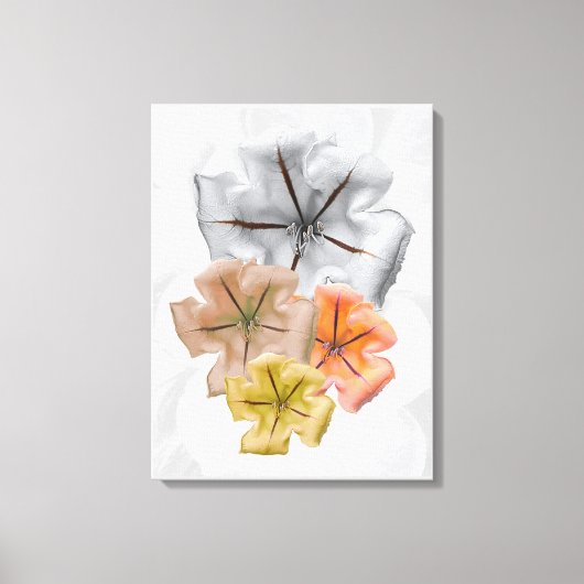 Neutrale Kleur Bloemprint Canvas Afdruk (Voorkant)