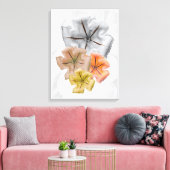 Neutrale Kleur Bloemprint Canvas Afdruk (Insitu (Woonkamer))