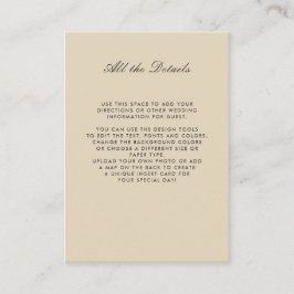 Neutrale kleur FLORAL BRUILOFT Details Routebeschr Informatiekaartje