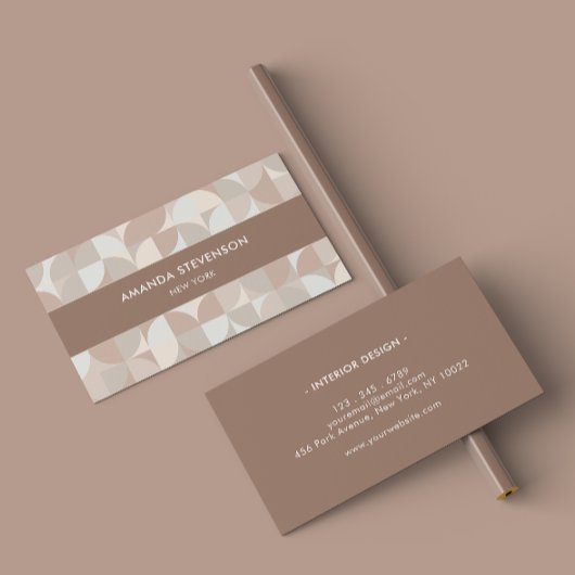 Neutrale kleur geometrisch patroon II Visitekaartje