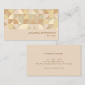 Neutrale kleur geometrisch patroon visitekaartje (Voorkant / Achterkant)