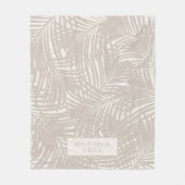 Neutrale kleur Modern Tropisch Palm Leaf Pattern Fleece Deken (Voorkant)