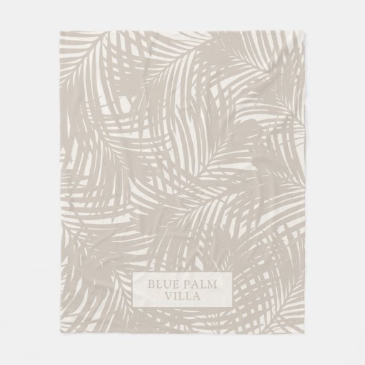 Neutrale kleur Modern Tropisch Palm Leaf Pattern Fleece Deken (Voorkant)