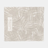 Neutrale kleur Modern Tropisch Palm Leaf Pattern Fleece Deken (Voorkant (Horizontaal))