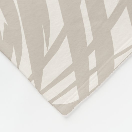 Neutrale kleur Modern Tropisch Palm Leaf Pattern Fleece Deken (Hoek)