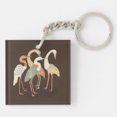 Neutrale kleur Pop art kranen Sleutelhanger (Achterkant)