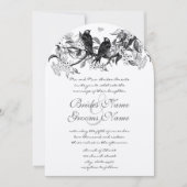 Neutrale kleur Rustic Chic Lovebird Wedding Kaart (Voorkant)