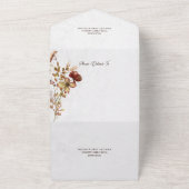 Neutrale Kleur Wildbloemen op Wit met QR Code All In One Uitnodiging (Buitenkant)