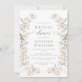 Neutrale kleur Wildflower Wreath Vrijgezellenfeest Kaart (Voorkant)