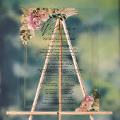 Neutrale Kleuren Boho Bloem Bruiloftsprogramma Acryl Bord (Neutraal)