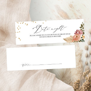 Neutrale Kleuren Boho Bruidsdouche Date Night Kaar Mini Visitekaartjes