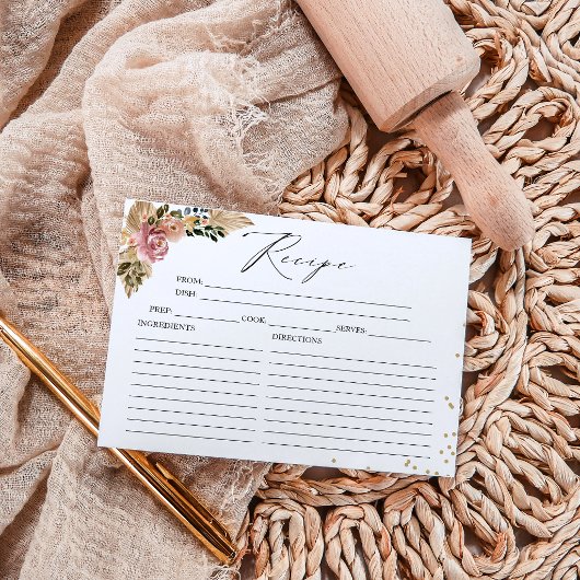 Neutrale Kleuren Boho Bruidsdouche Receptkaarten