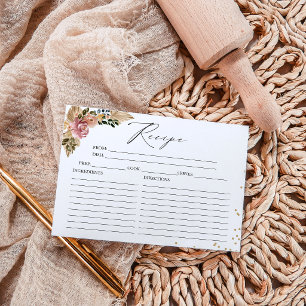 Neutrale Kleuren Boho Bruidsdouche Receptkaarten Kaart