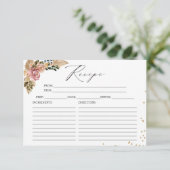 Neutrale Kleuren Boho Bruidsdouche Receptkaarten Kaart (Staand voorkant)