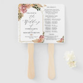 Neutrale kleuren Boho Floral bruiloft programma Handwaaier (Voorkant en achterkant)
