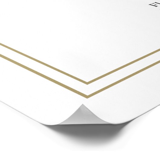 Neutrale kleuren Boho Floral Wedding Program teken Poster (Hoek)