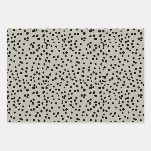 Neutrale kleuren Dalmation Spots Pattern Inpakpapier Vel (Voorkant 2)