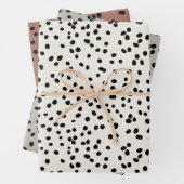 Neutrale kleuren Dalmation Spots Pattern Inpakpapier Vel (In situ)