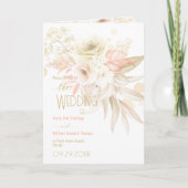 Neutrale kleuren Elegant Folded Wedding Uitnodigin (Voorkant)