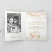 Neutrale kleuren Elegant Folded Wedding Uitnodigin (Binnen)