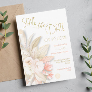 Neutrale kleuren Elegant Save the Date Wedding Kaa Kaart