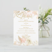 Neutrale kleuren Elegant Wedding 4,5 x 6,25-inch m Menu (Staand voorkant)