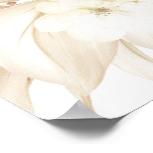 Neutrale kleuren Elegant Wedding Seating Chart Poster (Hoek)