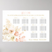Neutrale kleuren Elegant Wedding Seating Chart Poster (Voorkant)