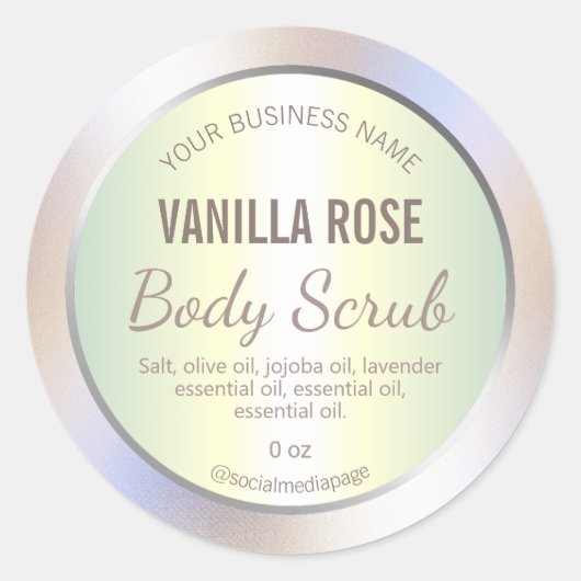 Neutrale kleuren Holographic Product Label (Voorkant)