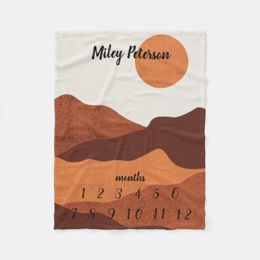 Neutrale kleuren Maandelijkse Milestone Baby Blank Fleece Deken (Voorkant)