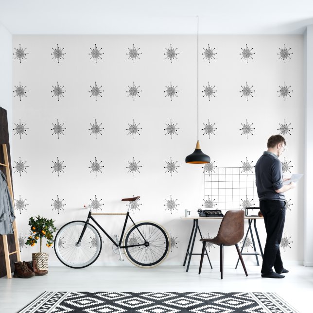 Neutrale Kleuren Midden-Eeuw Modern Atomic MCM Behang (Woonkamer)