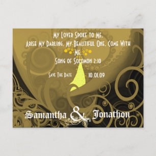 Neutrale kleuren Tan Save The Date Elegante Cala L Aankondigingskaart