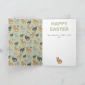 Neutrale kleuren van het Cute Rabbit Pattern Happy Feestdagen Kaart (Binnen)