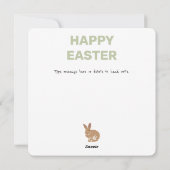 Neutrale kleuren van het Cute Rabbit Pattern Happy Feestdagenkaart (Achterkant)