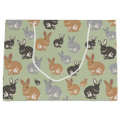 Neutrale kleuren van het Cute Rabbit Pattern-patro Groot Cadeauzakje (Voorkant)