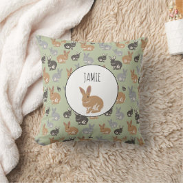 Neutrale kleuren van het Cute Rabbit Pattern-patro Kussen