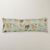 Neutrale kleuren van het Cute Rabbit Pattern-patro Lichaamskussen (Achterkant)