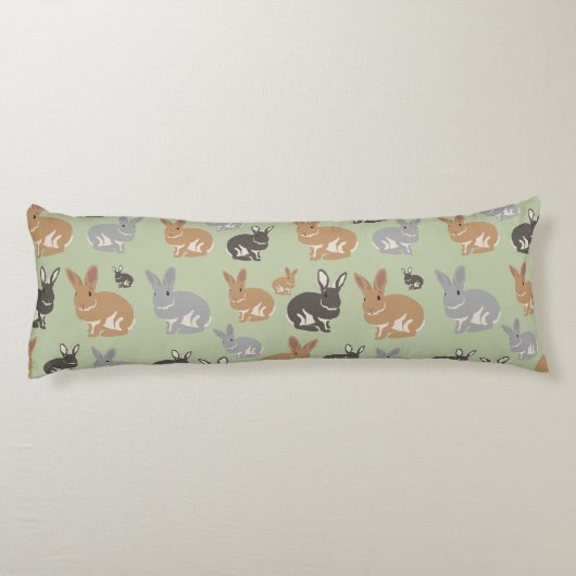 Neutrale kleuren van het Cute Rabbit Pattern-patro Lichaamskussen (Achterkant)