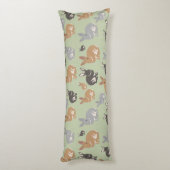 Neutrale kleuren van het Cute Rabbit Pattern-patro Lichaamskussen (Achterkant (Verticaal))