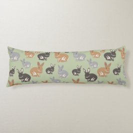 Neutrale kleuren van het Cute Rabbit Pattern-patro Lichaamskussen