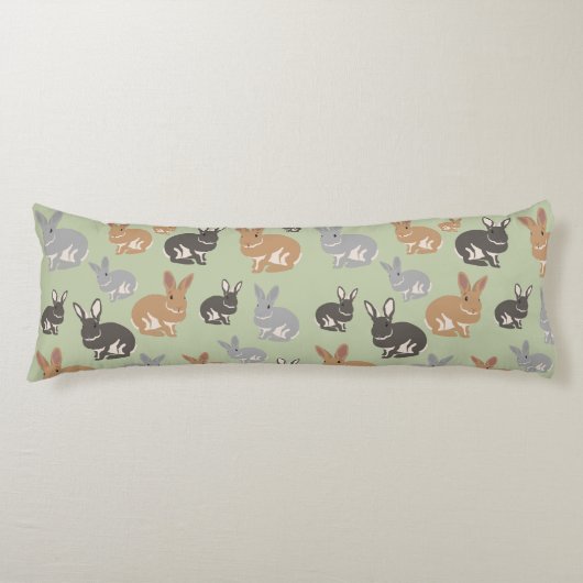 Neutrale kleuren van het Cute Rabbit Pattern-patro Lichaamskussen (Voorkant)